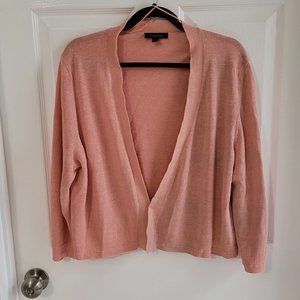 Ann Taylor, pink/salmon, open front cardigan sweater